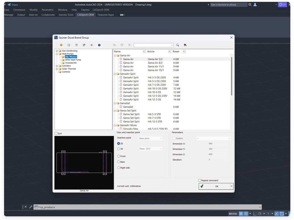CAD könyvtár Saunier Duval